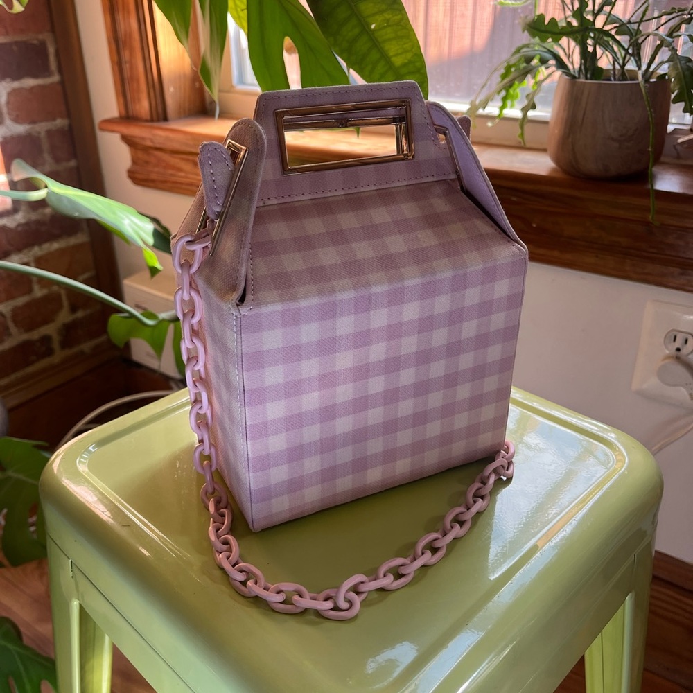 Pop & Suki Takeout Bag in Pink Plaid